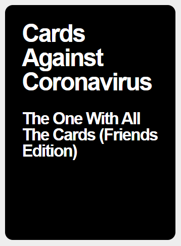 cardsagainstcv's tweet photo. We were on a break, but we're back! And you can now play The One With All The Cards (the @FriendsTV Edition of #CardsAgainstHumanity) online for free at https://t.co/zQeVgkzqYa #PlayApartTogether  #SmellyCat https://t.co/rjBgNdcxJQ