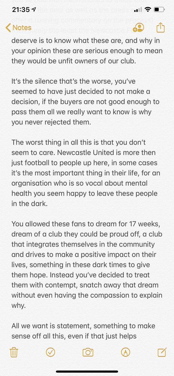 prmarkey77's tweet photo. My attempt at an email, not that’ll make any difference, just felt the need to write something #nufc #NUFCTakeover https://t.co/JliZZkiMw6