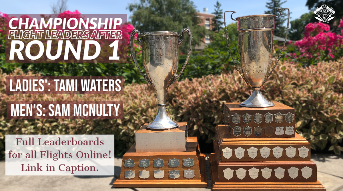 OGC1906's tweet photo. Rd 1 of the #ClubCs Men's & Ladies' flights is in. Tami Waters leads by 6 strokes on the Ladies' side while Sam McNulty leads the Men's field at +1, with defending champ Tyson Wetherup hot on his heels at +3! Check results for all flights here: https://t.co/OBoff5W4rt. https://t.co/Bm9zPU7AzR