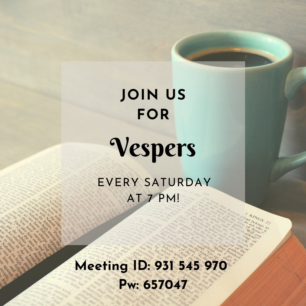 Join us to close the Sabbath out every Saturday evening at 7pm. #Mohsda #MessageofHope #godisgood #GodIsLove #Vespers #SDA #SeventhdayAdventist #zoomworship #Zoom