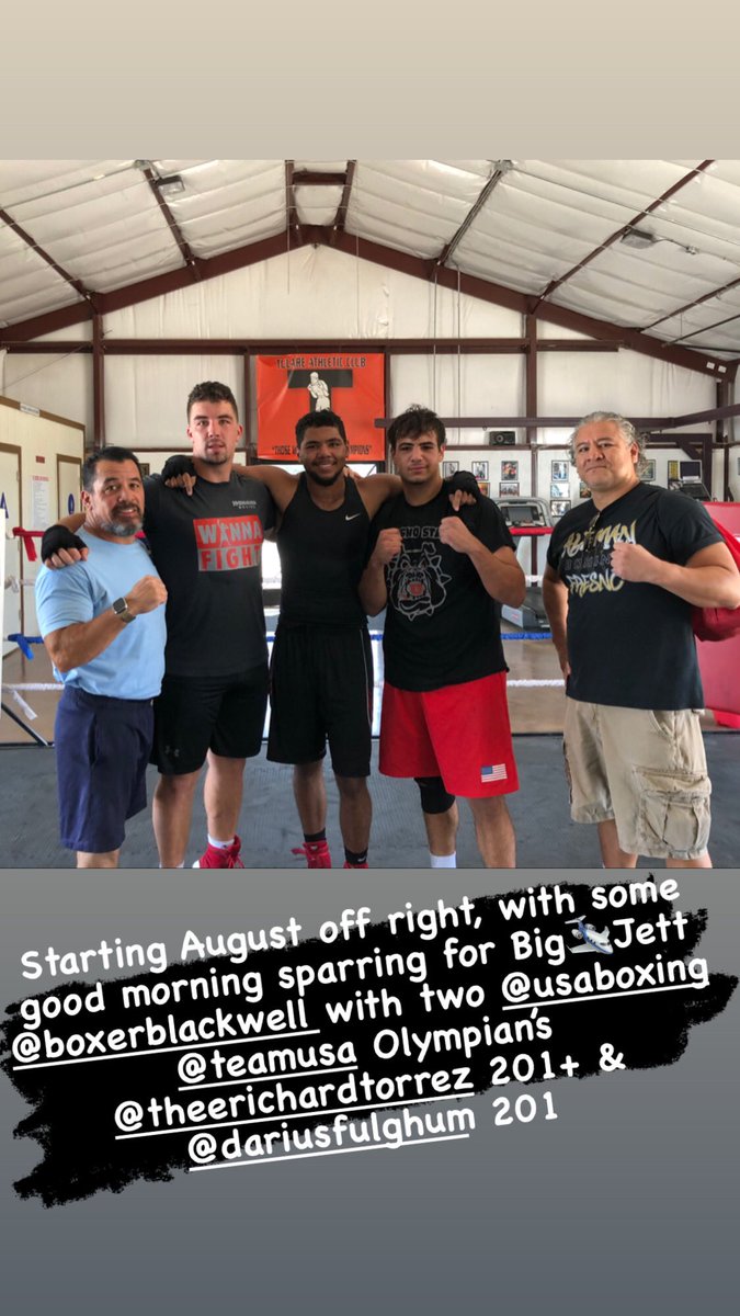 Starting August off right, with some good morning sparring for Big🛩Jett @boxerblackwell with two @usaboxing @teamusa Olympian’s @theerichardtorrez 201+ &amp; @dariusfulghum 201.

Aleman Boxing 🥊 Fresno
1229 N Sierra Vista Ave
Off Olive near Chestnut
For info. 559-905-7125
