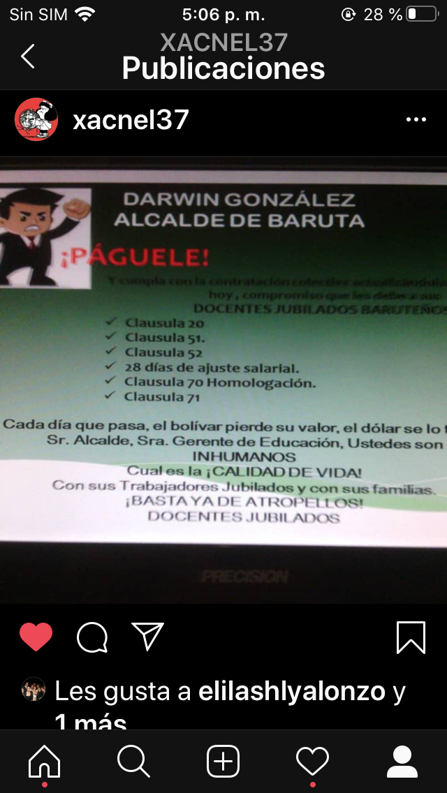 xiomaraalonzo's tweet photo. Alcalde Darwin Gonzalez del municipio de Baruta cumpla con los docentes jubilados por un salario justo y homologados https://t.co/Qaq2OEU8Ce
