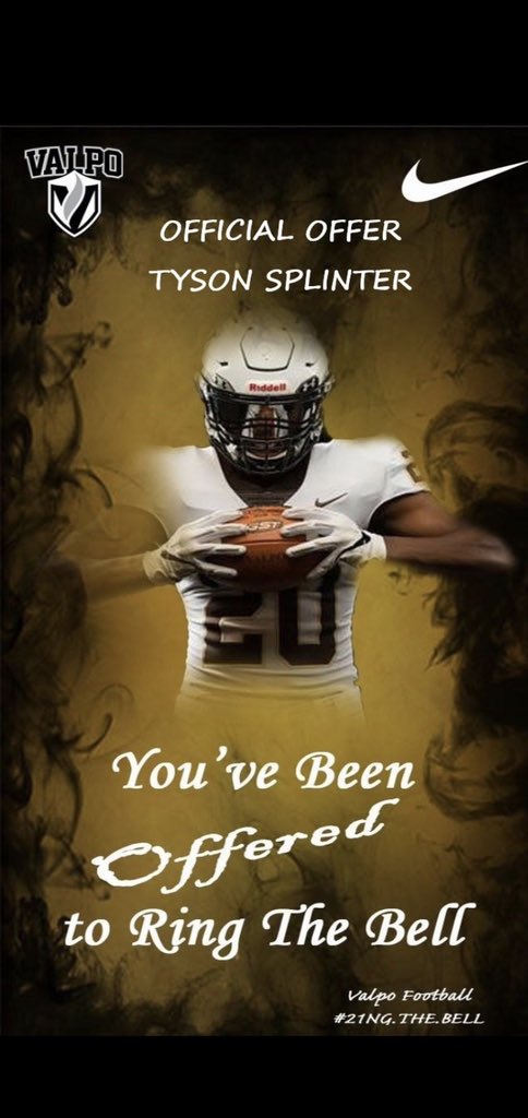 TysonSplinter's tweet photo. Official offer from Valpo ⚪️🟤#GoCrusaders https://t.co/TufEhcFSFo