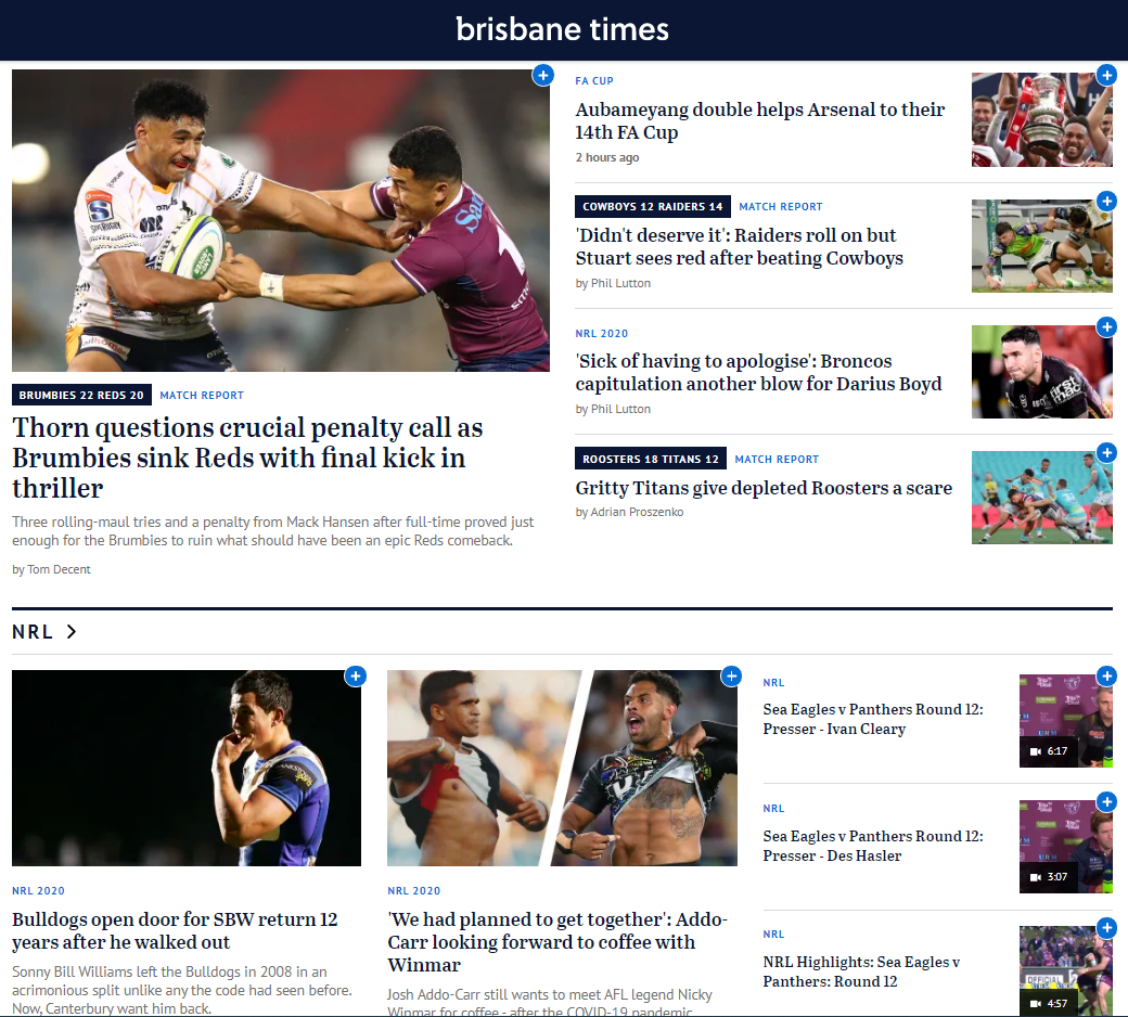 UGH! All of the  #SSN in 'Brisbane' and  @brisbanetimes still manages to be a totally  #BallsOnly Sunday sports splash  0/10 #WomenInSport  #Diversity What even is that? 