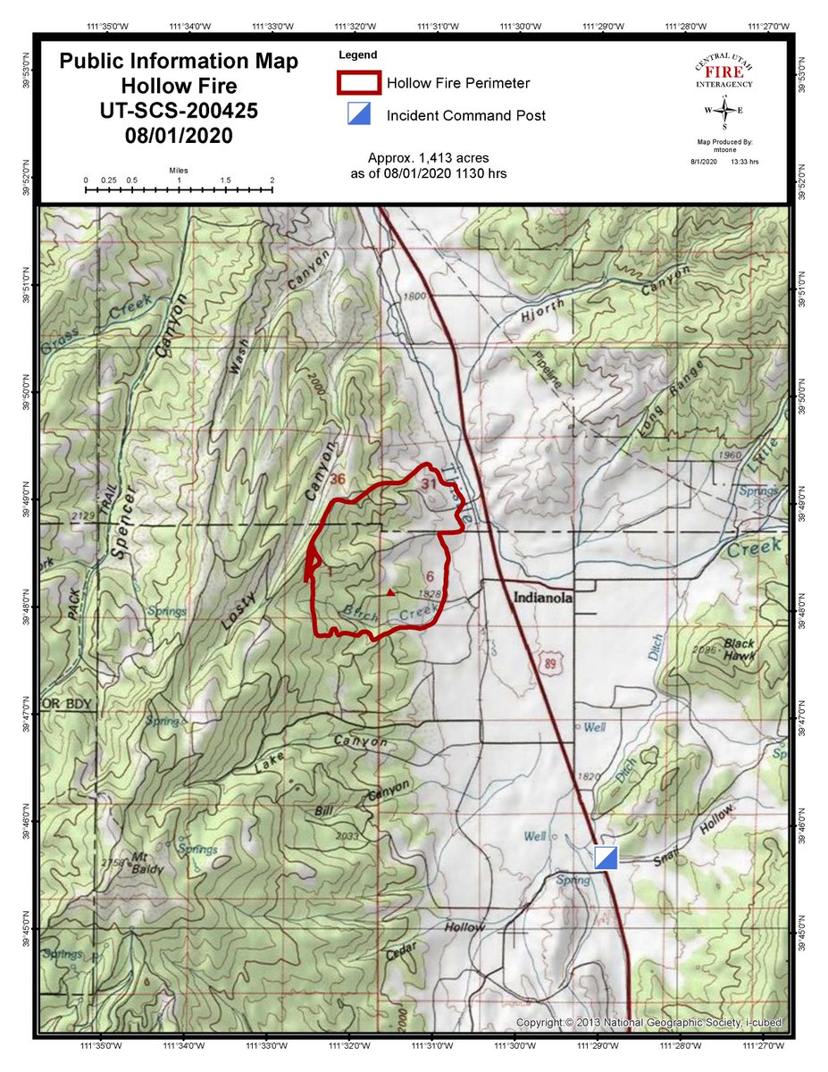Minimal fire activity on the #HollowFire this afternoon. Crews continue to make progress toward containment.