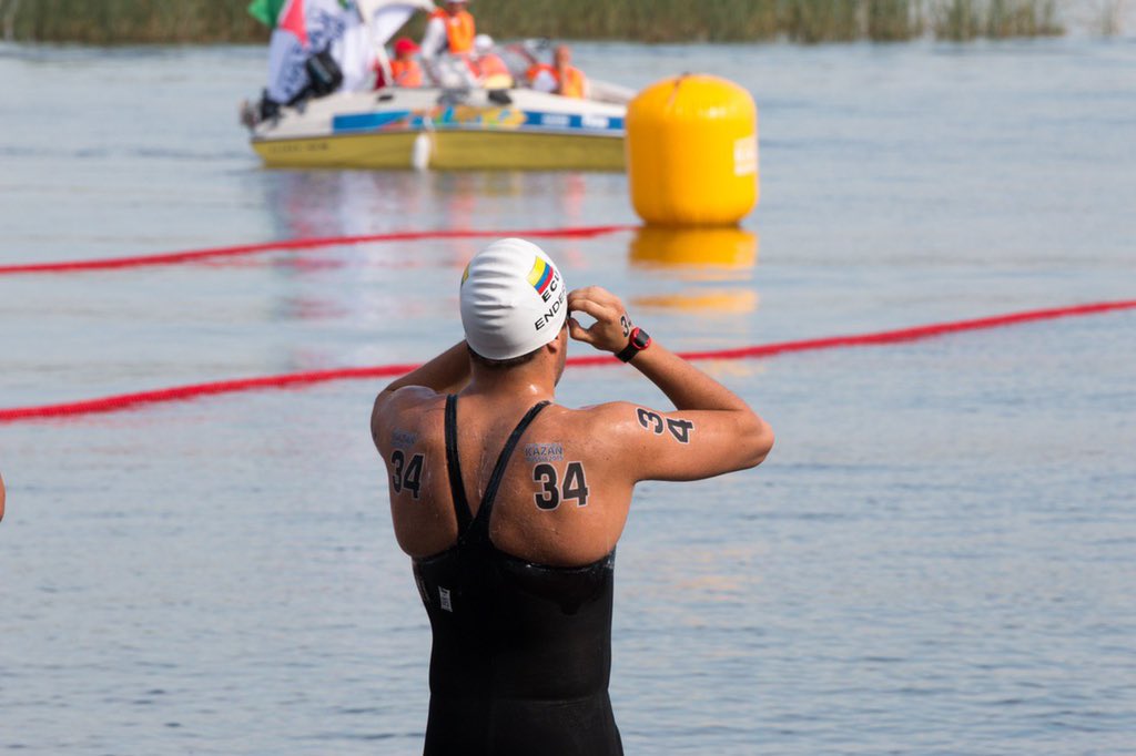 Open Water 25km I’m back 💚. 
.
.
📷 Fina World Championships Kazan 2015 ✔️
.
.
🔸 Fundación Crisfe 
🔸 Gold Nutrition Ecuador 
🔸 HES Factory
🔸 Escuela de natación Hermanos Enderica Salgado 
.
.
.
#shark #swimmer #swimming #openwater #marathon