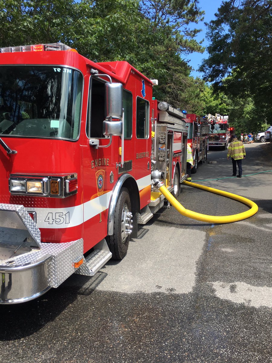 Sandwich F.F.'s responded to a Deck Fire this afternoon at Peter's Pond Campground. F.F.arrived to neighbors utilizing hoses. F.F.'s extinguished &amp; overhauled the fire.