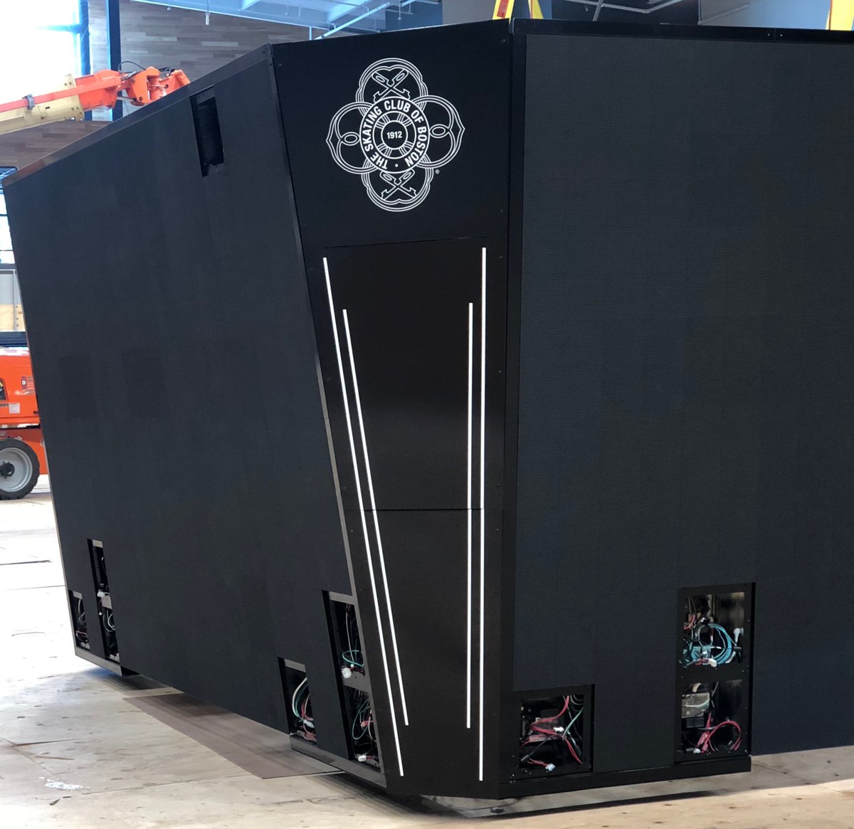 SkatingClubBOS's tweet photo. The Club’s new Daktronics overhead display is getting ready to hang in the Performance Center of the Club’s new facility! #thenext100years #thenext100dreams #thenext100champions #thenext100legends #newhome #newfacility #brickbybrick #usfigureskating #figureskatingrocks https://t.co/oPHQ2LZwno