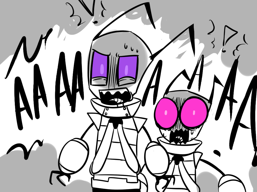 Rosy_Fun_'s tweet photo. AJSKJK xD π (si alguien reconoce esta referencia comente UwU) <3
#zim #elitepur #parody #byrosyfujoshii https://t.co/tIvb4Mlve4