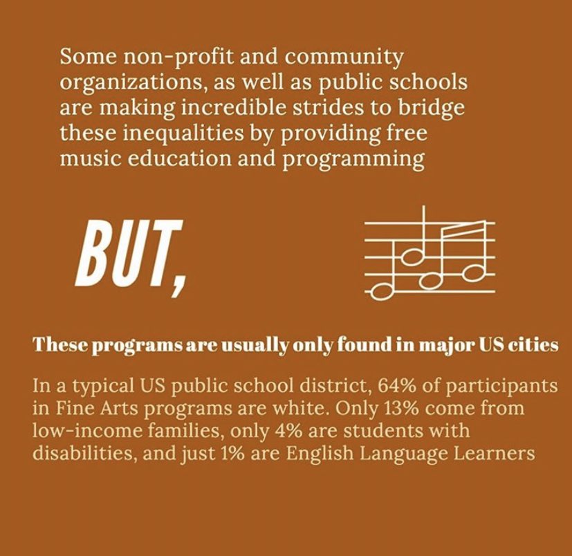 Now this thread does not address every single issue but it is a GREAT conversation starter about how certain aspects of the American education system can & have prevented BIPOC as well as White students from less affluent neighborhoods from an equitable musical education! (2/3)