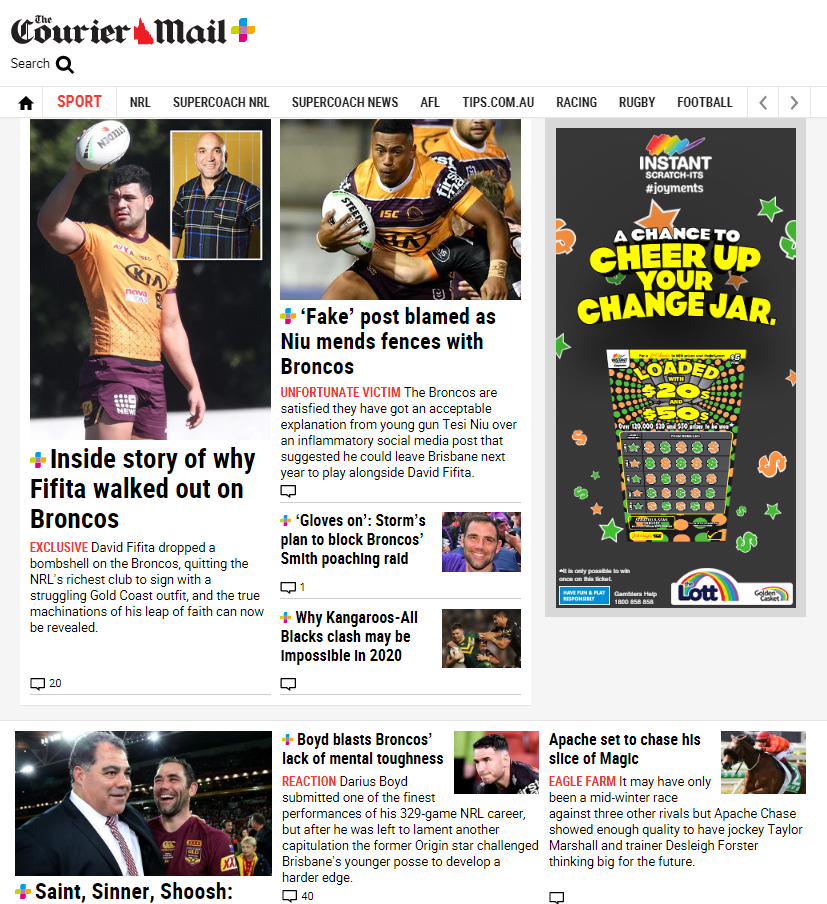 Well this is beyond disappointing. All of  #SSN in Brisbane, both Queensland teams played yesterday and state paper of record chooses to be  #BallsOnly by neglecting to include in the splash. 0/7  #WomenInSport  #Diversity What even is that? 