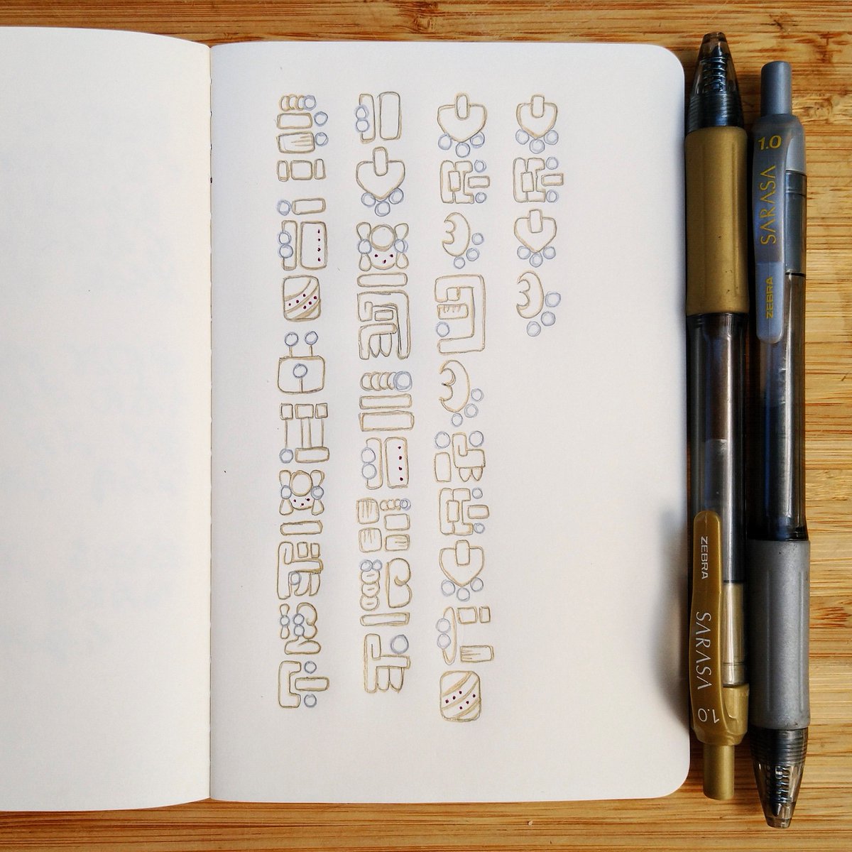 FantasticalScr1's tweet photo. I had a meditative time working with this piece today, using a syllabary I designed as fan art for the conlang Ngaru by Marie Brennan. 

#conlang #memoirsofladytrent #script #syllabary #fanart #orthography #fantasticalscripts https://t.co/moW7sawjyt