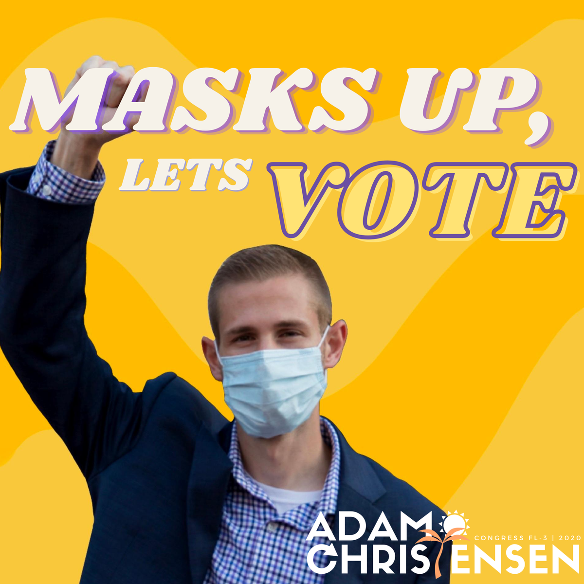 A_J_Christensen's tweet photo. Masks Up, Lets Vote! Primary election on August 18th!
#GND #M4A #florida #congress #progressive #vote #bluewave #votehimout #progressives #democrats #ac4congress #vote #voteblue #feelthebern #covid #election #claycounty #alachua #gainesville https://t.co/J5RmUdKUnz