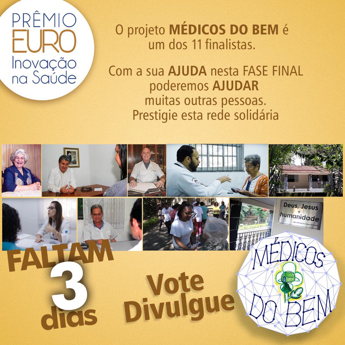 acasadocaminho's tweet photo. PROJETO MÉDICOS DO BEM PRECISA DE SEU APOIO
https://t.co/mUk41y3KSE
👉 Faltam 3 dias
#ProjetoMedicosDoBem #médicos #RedeSolidaria #saúde #Brasil #PremioEuro https://t.co/9Ij4DUI4z7