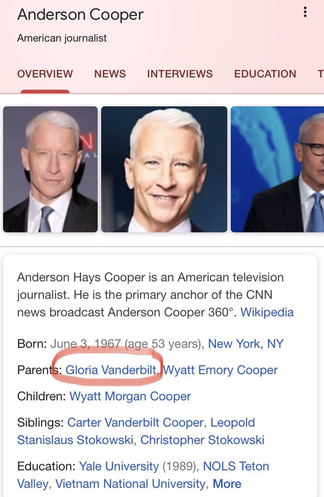 PART 77: Anderson CooperThe elite insert themselves everywhere. (Go to PART 19 to connect some dots)
