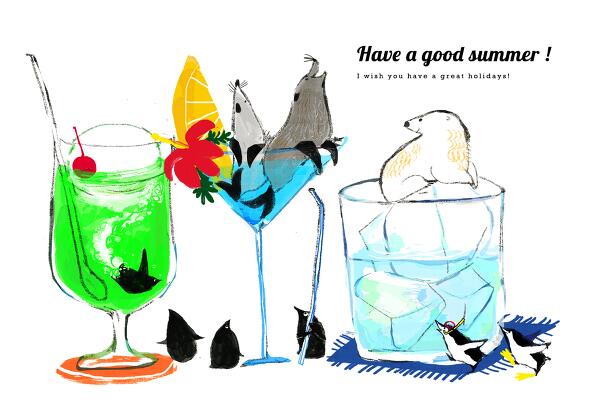 「夏は海の匂いと音がする 」|ももろ　4／20発売絵本「パンダのパクパクきせつのごはん」のイラスト