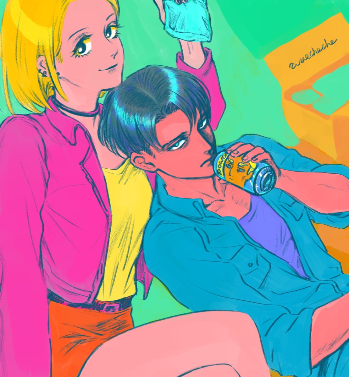 wuecheche's tweet photo. Since I erased Levi's face and redrew it, I used colors that I hate to punish myself.π€ #dontdothatagain https://t.co/T8EnvX6JoJ