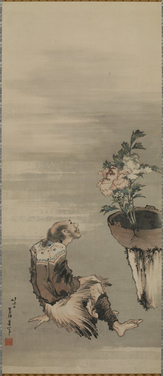 JapanTraCul's tweet photo. A Seated Man Looking at Potted Peonies by Katsushika Hokusai (1760 - 1849)

#ukiyoe https://t.co/EihiXAyIYN