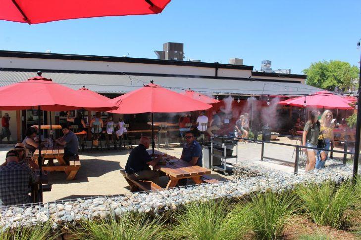 AuburnJournal's tweet photo. Auburn's new beer garden perfect for outdoor dining. https://t.co/IoJnS1kT7N https://t.co/bRQPLEPpnR