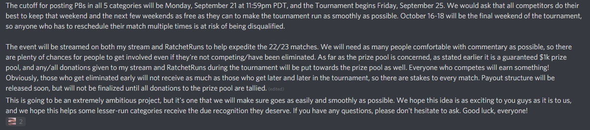 Xemmypoo's tweet photo. Announcing the latest Ratchet and Clank speedrunning community event: a 12-man, 5-game, double elimination tournament with a $1k guaranteed prize pool! You can read the details here yourself. I'm so excited to be able to work with the rac mod team on such an ambitious project. https://t.co/vWouXa62jr