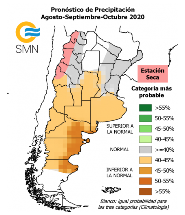joacolascombes's tweet photo. Qué se espera para los próximos meses en cuanto a precipitación? 

Resumen con información: del @SMN_Argentina , varias fuentes distintas, @climatesociety y @meteoblue (basado en @ECMWF )

Actualización del 01-08-2020

#meteojl #pronosjl https://t.co/3cGZdCyaez
