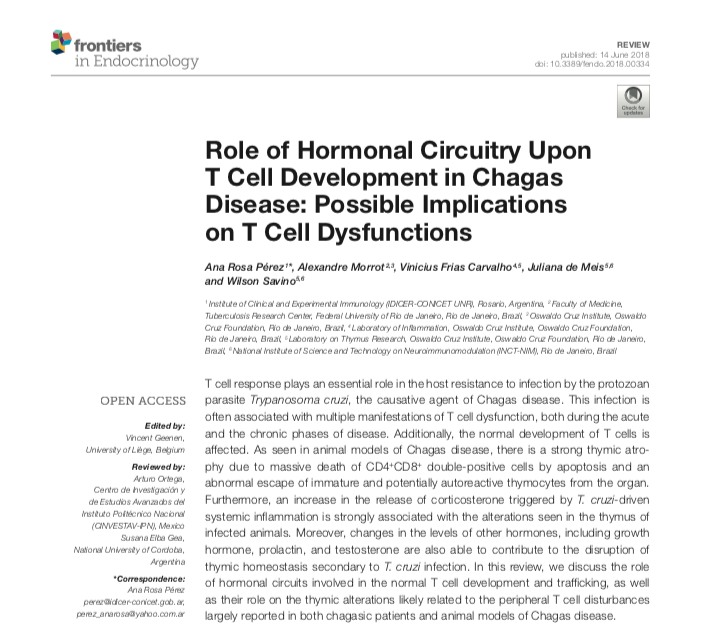 InctNim's tweet photo. Review: Role of Hormonal Circuitry Upon T Cell Development in #ChagasDisease: Possible Implications on T Cell Dysfunctions. | @Vfrias_INCTNIM @MeisJuliana @SavinoWilson | via @FrontEndocrinol
#HPAAxis #GrowthHormone, #Prolactin #ThymusAtrophy #Thymocytes
https://t.co/AVGRDdeMig https://t.co/gy9IEinT8h