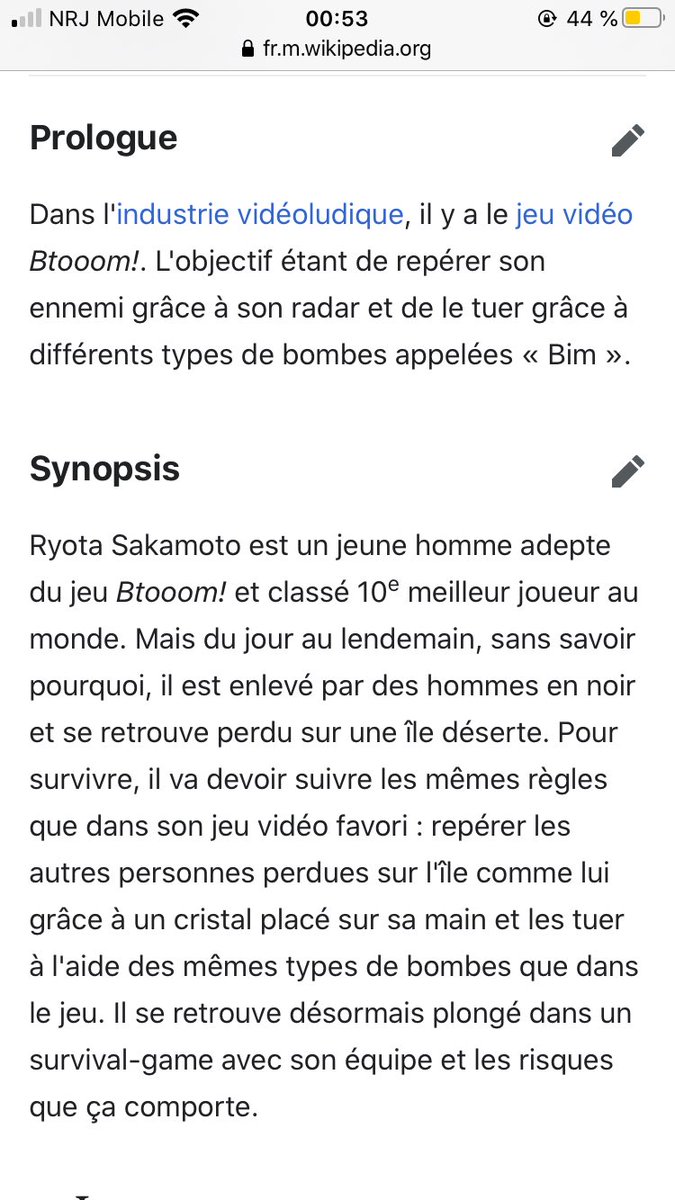 Btooom• 12 épisodes • anime terminé • disponible en streaming ( vraiment sous côté, j’ai adoré l’histoire, cet anime est géniale )Dites ce que vous en pensez si vous l’avez vu