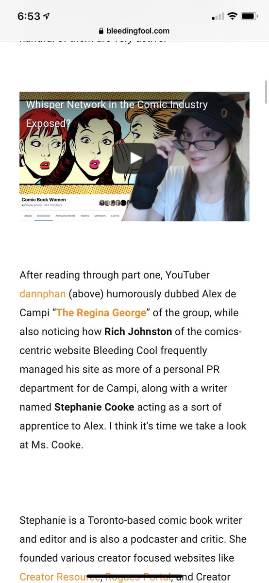 They take some time to bash Alex de Campi for... making a reasonable statement considering the number of comic “pros” who have been revealed to be shitty people. In fact, most of this fucking bullshit article is a recap.