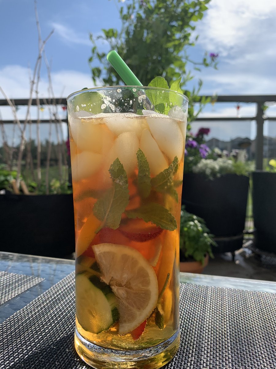 Arlene1971's tweet photo. The perfect day for a Pimm’s Cup. 
Cheers!! 
#pimmscup #cocktailculture #ginocklock #yyccocktails @ Northwest Calgary, Calgary, Alberta https://t.co/UdN8ffqNiH