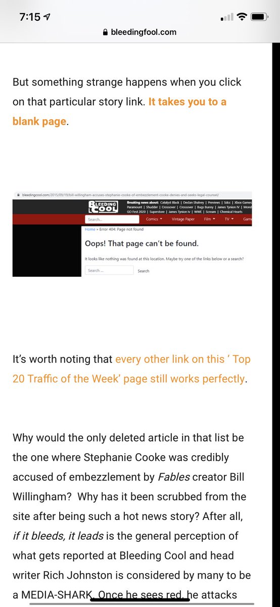 Incredibly, Bleeding Fool finds a conspiracy in the fact that the case (based entirely on a case of he said, she said, mind) was not reported on. Because... uh... Alex de Campi.Yes, that’s their entire reason for believing the case was censored.