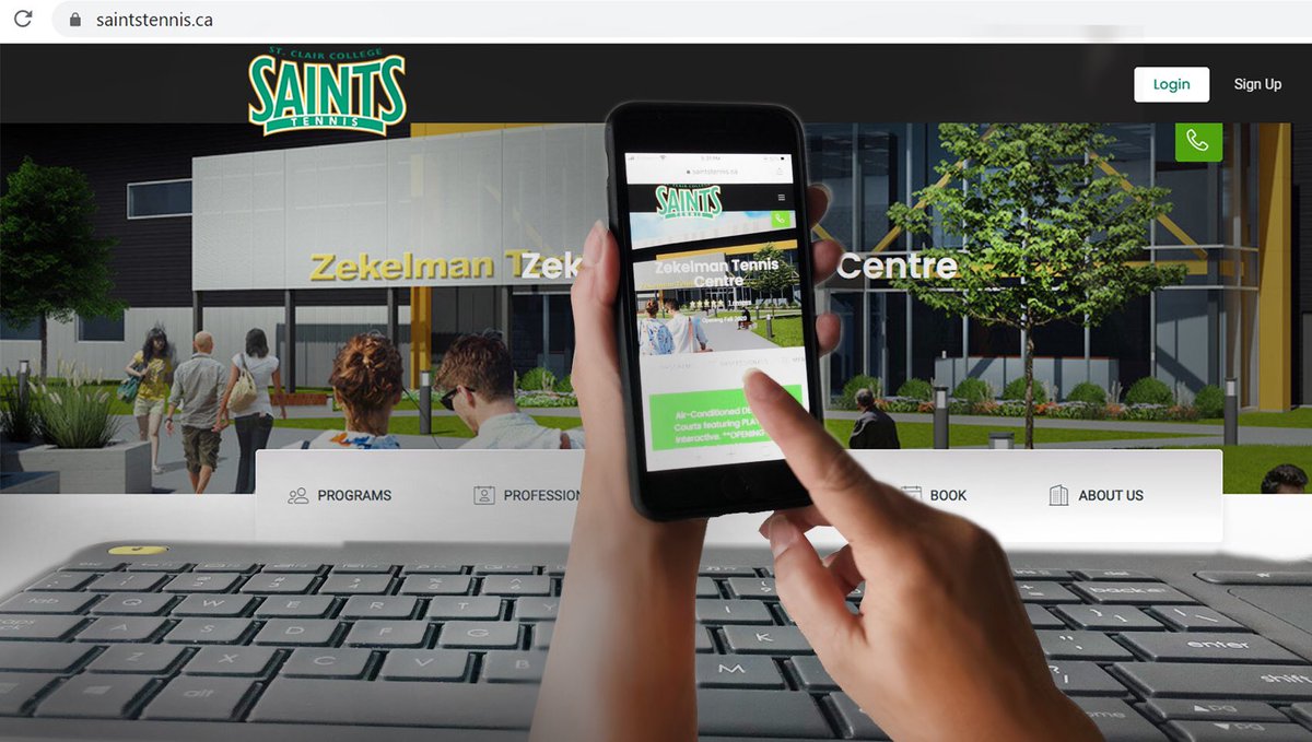 Sign up today!  Build your tennis profile at SaintsTennis.ca and connect with other players.
<a href="/StClairCollege/">St. Clair College</a>  <a href="/stclairsaints1/">Saints Athletics</a>  <a href="/PlaySight/">playsight</a> <a href="/TennisCanada/">Tennis Canada</a>