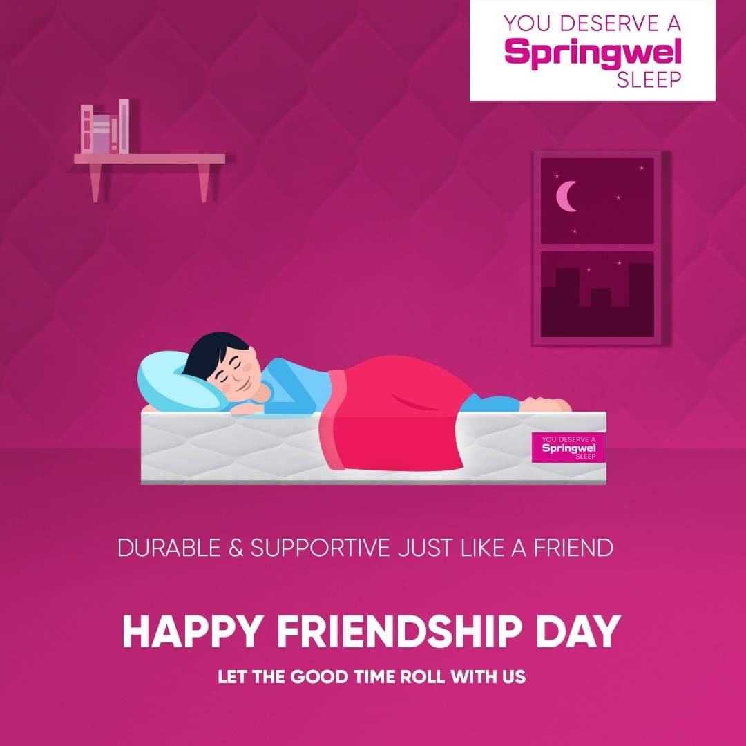 springwel's tweet photo. Springwel mattresses are durable & supportive just like a friend. Have a happy Friendship Day!
#FriendshipDay #HappyFriendshipDay #FriendshipDay20202 #Springwel #YouDeserveASpringwelSleep https://t.co/ETHCQ4rBE3