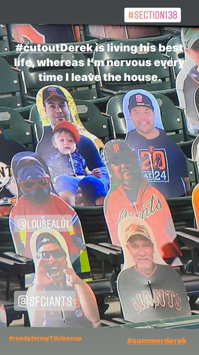 derekpadilla's tweet photo. Why am I jealous of my cutout? #summerderek #derekrun #oraclepark #section138 not 128 #sfgiants https://t.co/NLx1nwNzjH