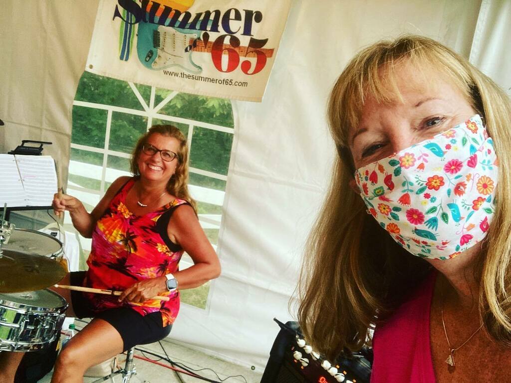 rowephotography's tweet photo. My friend Barb playing drums with her band —The Summer of ‘65 at Paper Moon Vineyard  tonight. You go girl!! https://t.co/89EoAiXRUl https://t.co/vjqend1ur0