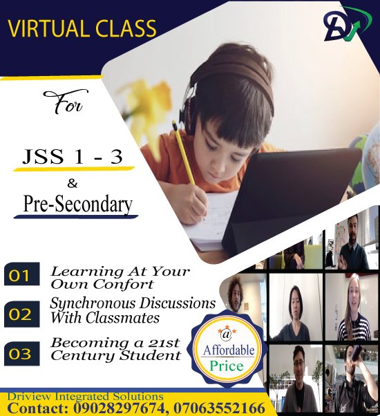 DriviewS's tweet photo. At Driview Integrated Solutions, we provide high quality and affordable virtual class education that complements your child's online school activities even if he/she is not attending any. 
 We ensure that our timing (5pm - 7pm) and activities doesn't affect school program. https://t.co/vcTOUkX4Vh