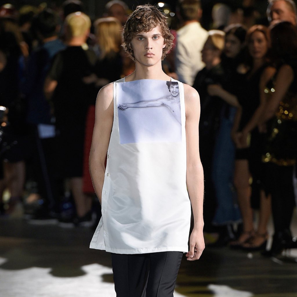 raf simons.this one is more towards the male philophiles who want to wear something minimal & clean yet unique. i think the spring 2017 collection represents those qualities best. sure, raf simons does louder collections too, but this is a signature style & look of the brand.