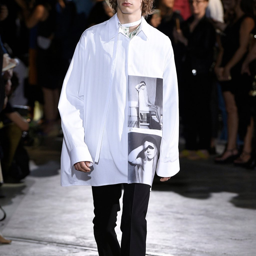 raf simons.this one is more towards the male philophiles who want to wear something minimal & clean yet unique. i think the spring 2017 collection represents those qualities best. sure, raf simons does louder collections too, but this is a signature style & look of the brand.