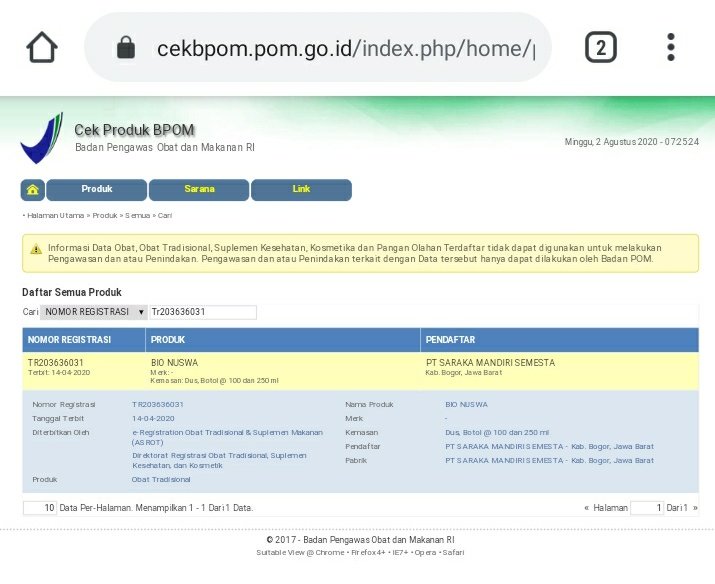 34. Bagaimana isi di BPOM? Mari kita cek