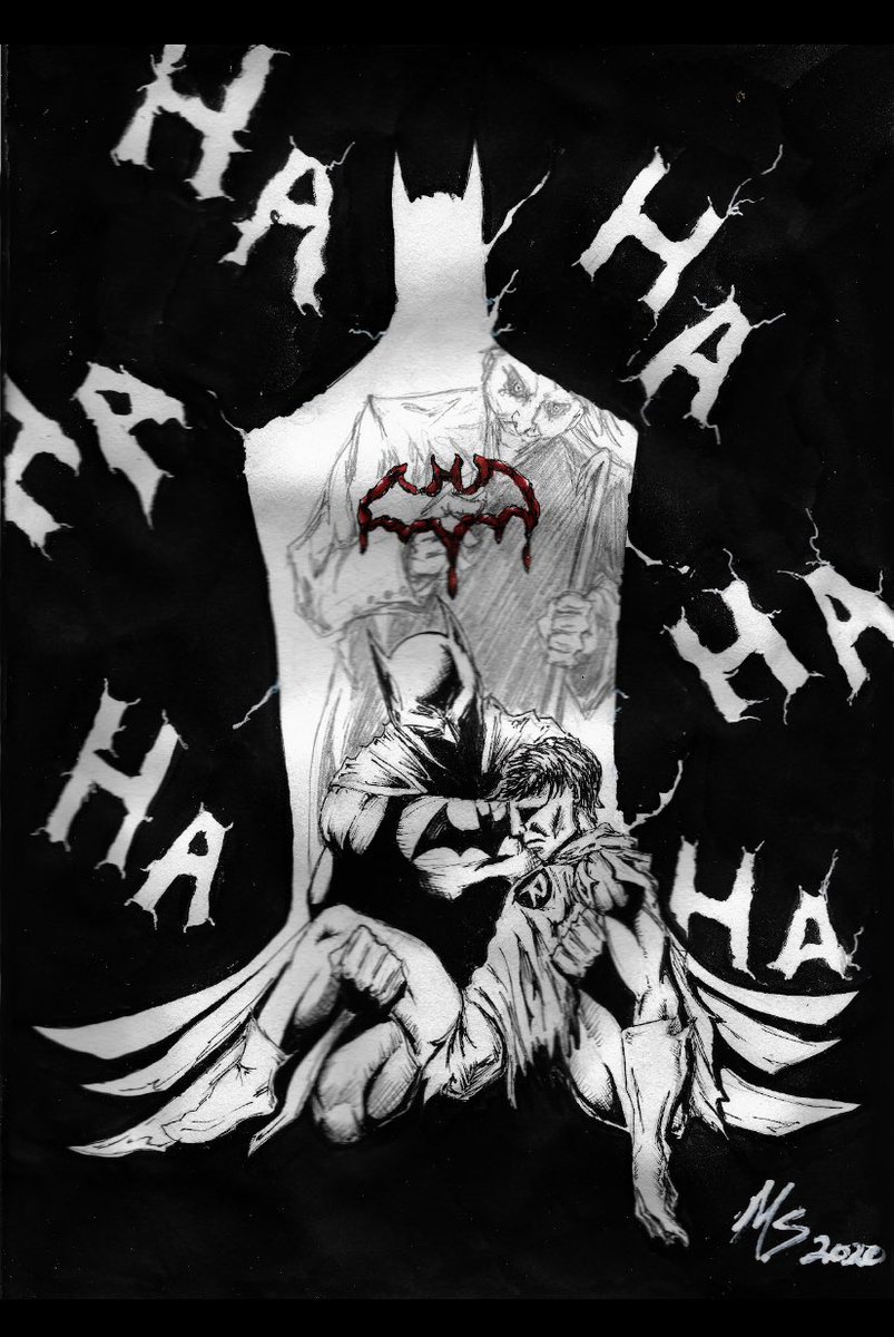 Schrantism's tweet photo. I hadn’t posted this on here yet and just realized that I hadn’t. But this is my entry for the #DCFanDome #batman #joker #robin #darkknight #deathinthefamily #art https://t.co/tr6mcX0CwO