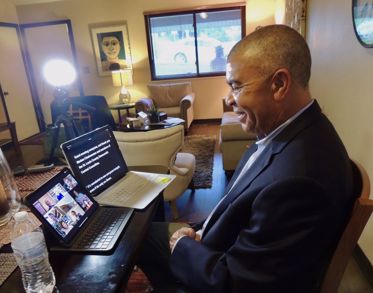 LacyClayMO1's tweet image. Great time tonight on the STL County Dem Central Committee Zoom Gala. Proud to honor State Senator Scott Sifton on his career in Jefferson City.  Like me, Scott knows that empty rhetoric means nothing, #RealResults matter #RealReform #Aug4th #StayWithClay @MoDemParty