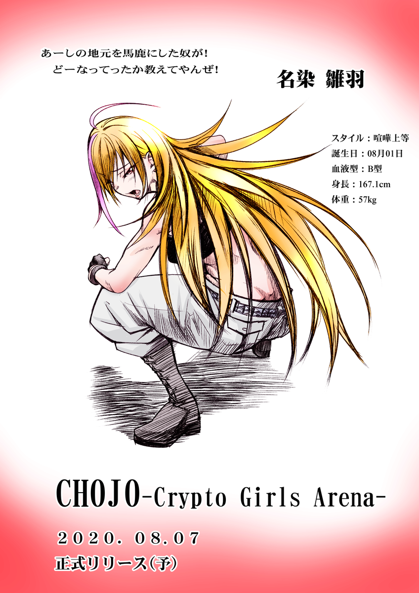 CHOJO 応援イラスト #名染雛羽  本当は明日UPしようと思ってましたが昨日が彼女の誕生日だった事に気が付いたので、申し訳ないという思いからUPしました。  特攻服着せようと思ってたんですがこのポーズで特攻服着せると特攻服で体がすっぽり見えなくなるのが残念だったので ...