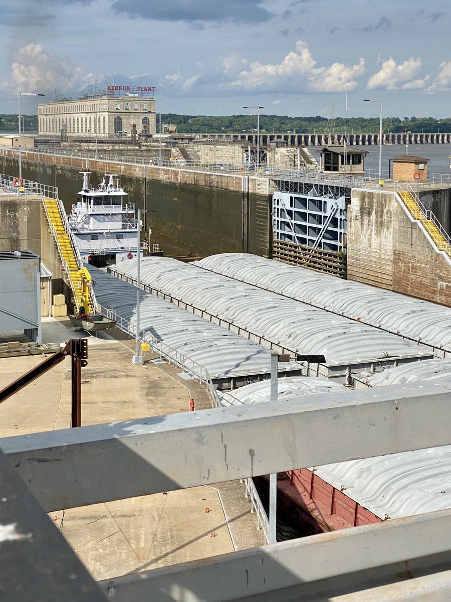 We came back to Keokuk, Iowa and got to see the largest Lock on the MS River in action. Huge number of barges moving through. Also saw evidence of TRUMP Country! 