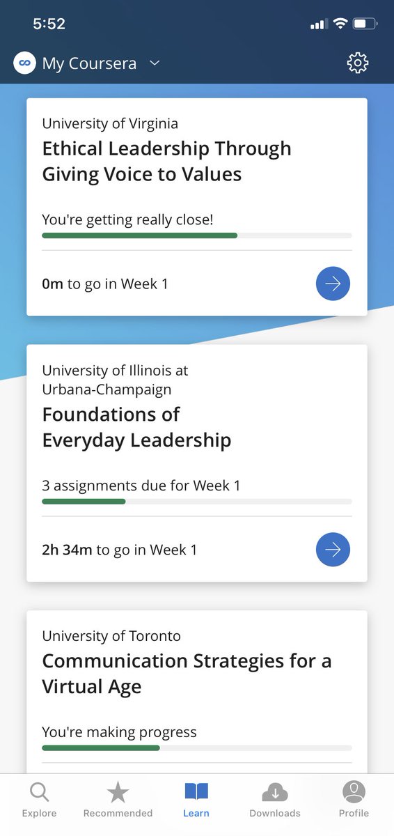 GabrielaBurian's tweet photo. Perfect moment now to #learn using @coursera virtual opportunity
#Recommended #GivingVoiceToValues #Leadership #Communications for a #virtual age https://t.co/6isB51e8av