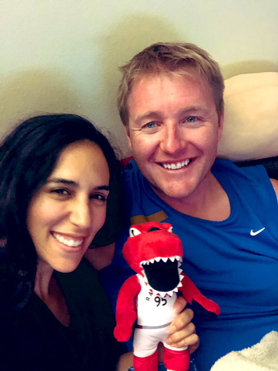 Raptors tonight with my dudes 🦖 <a href="/timhauraney/">Tim Hauraney</a> #tangerinefanangle #raptors #WeTheNorth