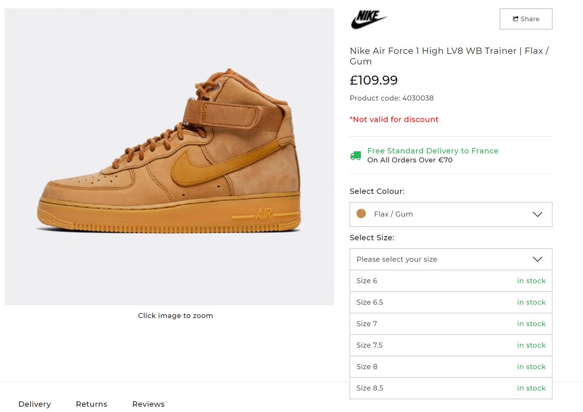 nike air force 1 high lv8 wb trainer