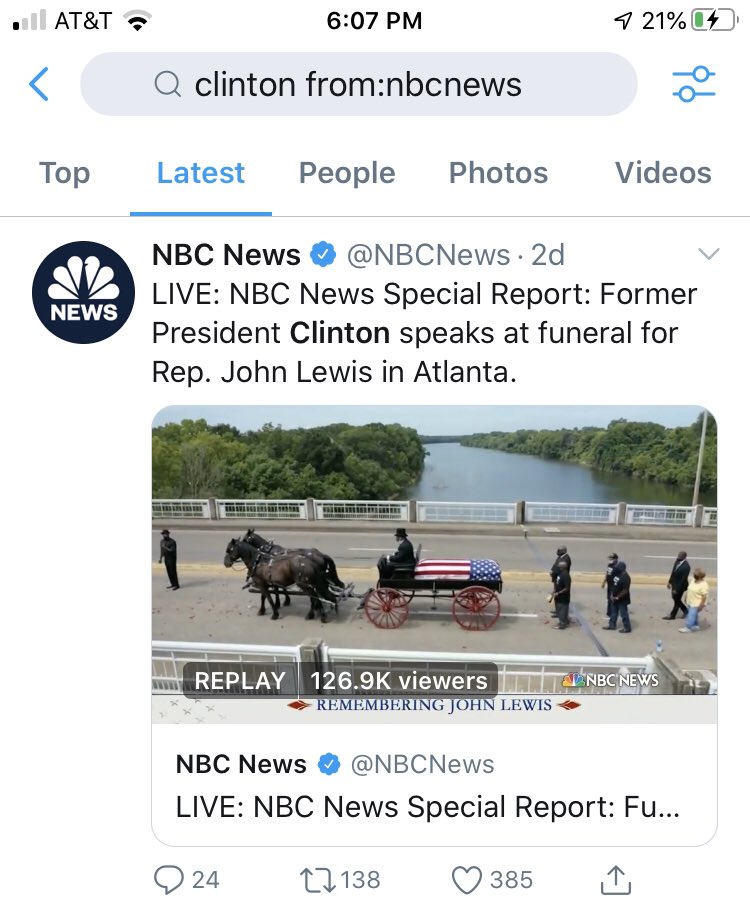 Old Bill manages to escape the headline at  @NBCNews too. Curious.