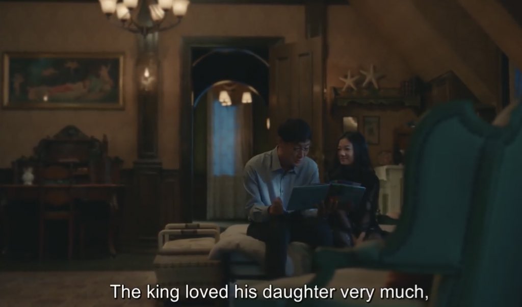 In episode 13, there were 2 fairytales mentioned in this episode: Janghwa Hongryeon and Sleeping Beauty, which was narrated by Mr. Ko.  #ItsOkayNotToBeOkayEp13