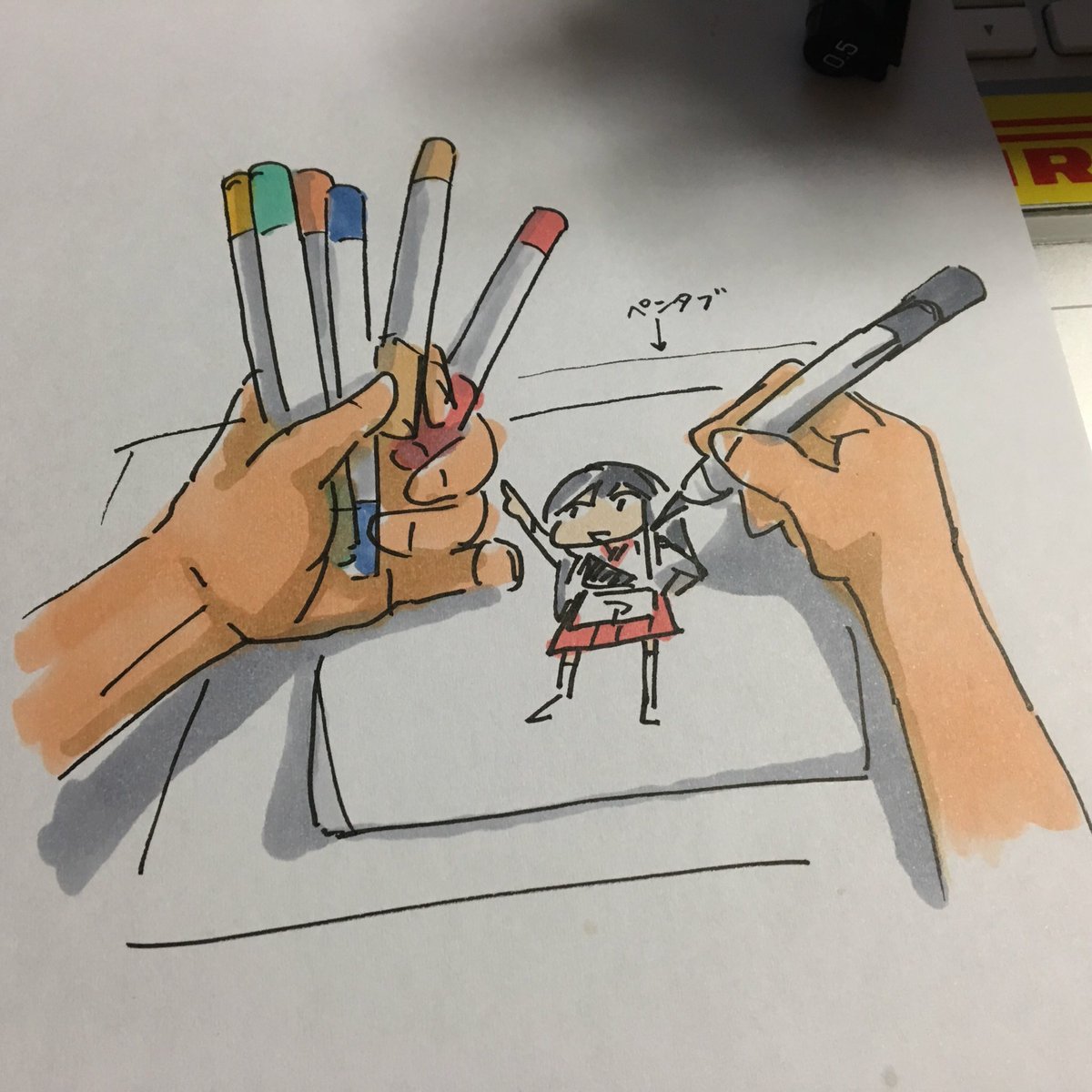 「#このタグを見た人は自分の絵柄の手部分を見せる
手はどうせ上手く描けないからテキ」|ひじからのイラスト