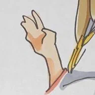 #このタグを見た人は自分の絵柄の手部分を見せる
手はどうせ上手く描けないからテキトーに描く 