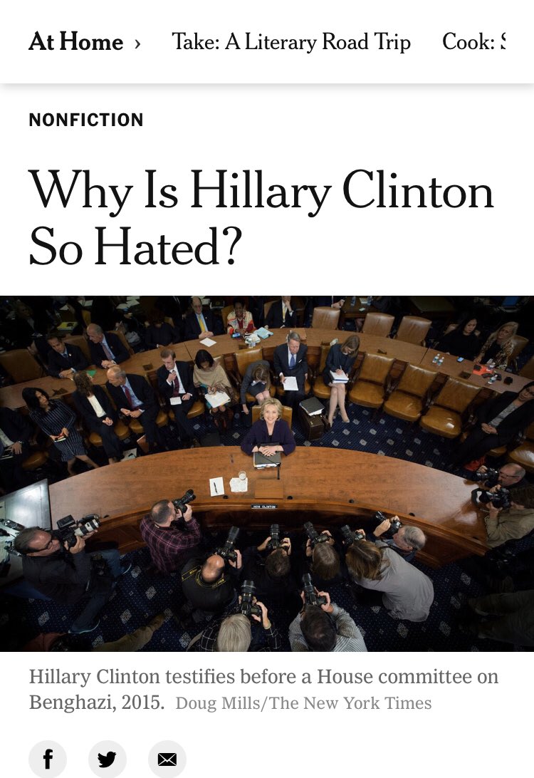 We’ll start with the no-mentions. Here’s  @nytimes, who instead wonders why people don’t like Hillary Clinton. Gee. I wonder.